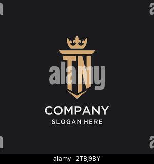 TN monogram with medieval style, luxury and elegant initial logo design ideas Stock Vector