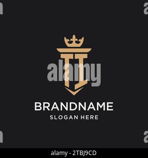 TI monogram with medieval style, luxury and elegant initial logo design ideas Stock Vector