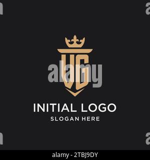 VG monogram with medieval style, luxury and elegant initial logo design ideas Stock Vector