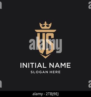 VS monogram with medieval style, luxury and elegant initial logo design ideas Stock Vector