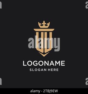 UU monogram with medieval style, luxury and elegant initial logo design ideas Stock Vector