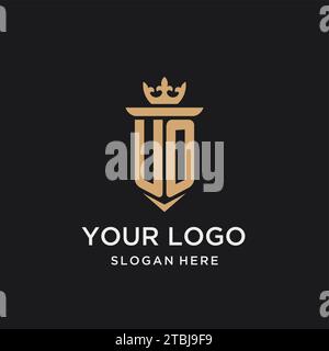 UO monogram with medieval style, luxury and elegant initial logo design ideas Stock Vector