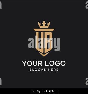 UB monogram with medieval style, luxury and elegant initial logo design ideas Stock Vector
