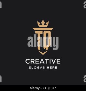 TQ monogram with medieval style, luxury and elegant initial logo design ideas Stock Vector