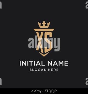 XS monogram with medieval style, luxury and elegant initial logo design ideas Stock Vector