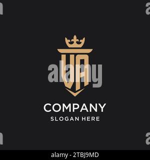 VA monogram with medieval style, luxury and elegant initial logo design ideas Stock Vector