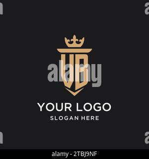 VB monogram with medieval style, luxury and elegant initial logo design ideas Stock Vector