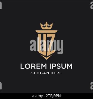 UZ monogram with medieval style, luxury and elegant initial logo design ideas Stock Vector