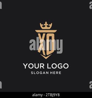 XO monogram with medieval style, luxury and elegant initial logo design ideas Stock Vector