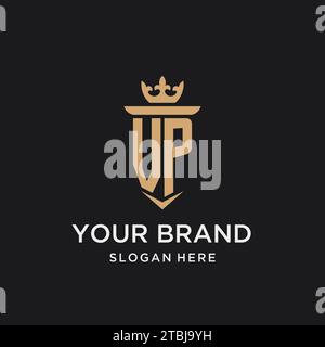 VP monogram with medieval style, luxury and elegant initial logo design ideas Stock Vector