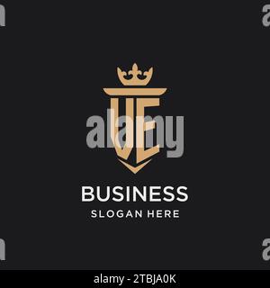 VE monogram with medieval style, luxury and elegant initial logo design ideas Stock Vector