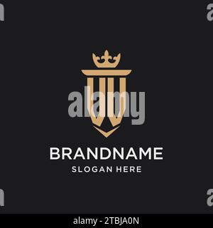 VV monogram with medieval style, luxury and elegant initial logo design ideas Stock Vector