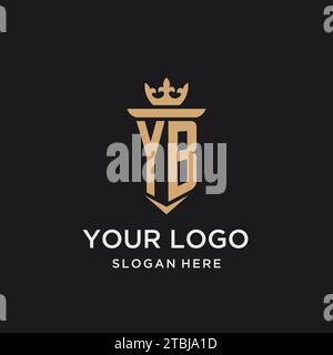 YB monogram with medieval style, luxury and elegant initial logo design ideas Stock Vector