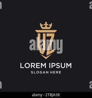VZ monogram with medieval style, luxury and elegant initial logo design ideas Stock Vector