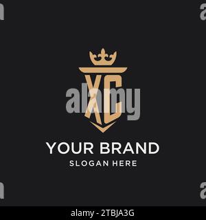 XC monogram with medieval style, luxury and elegant initial logo design ideas Stock Vector