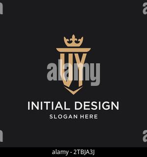 VY monogram with medieval style, luxury and elegant initial logo design ideas Stock Vector