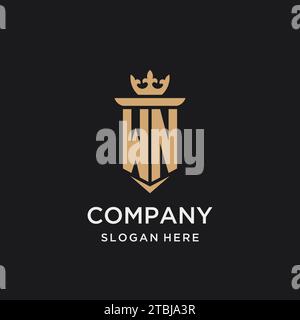 WN monogram with medieval style, luxury and elegant initial logo design ideas Stock Vector