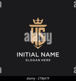 WS monogram with medieval style, luxury and elegant initial logo design ideas Stock Vector