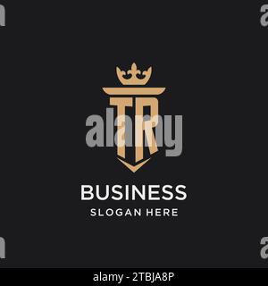 TR monogram with medieval style, luxury and elegant initial logo design ideas Stock Vector