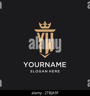 YW monogram with medieval style, luxury and elegant initial logo design ideas Stock Vector