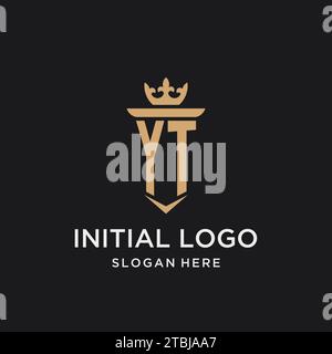 YT monogram with medieval style, luxury and elegant initial logo design ideas Stock Vector