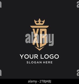 XB monogram with medieval style, luxury and elegant initial logo design ideas Stock Vector