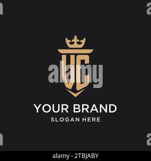 VC monogram with medieval style, luxury and elegant initial logo design ideas Stock Vector