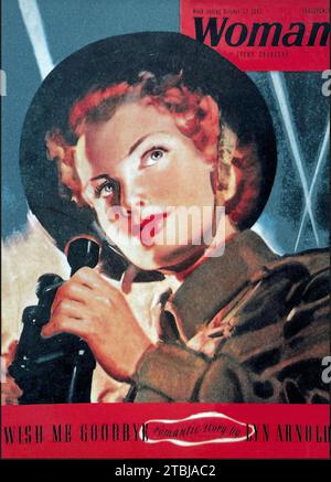 WOMAN MAGAZINE COVER October 1943 Stock Photo