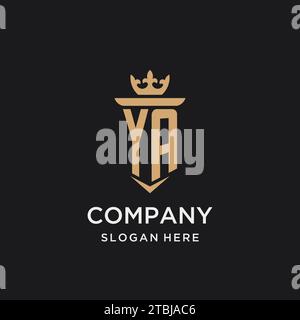 YA monogram with medieval style, luxury and elegant initial logo design ideas Stock Vector