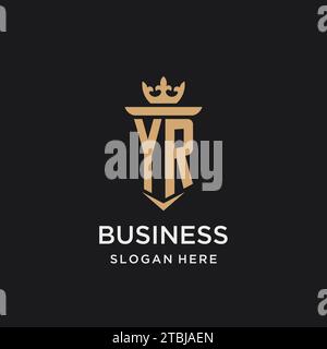 YR monogram with medieval style, luxury and elegant initial logo design ideas Stock Vector