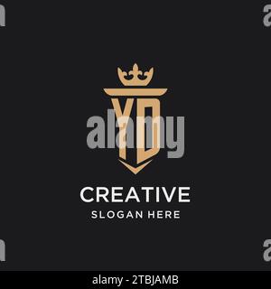 YD monogram with medieval style, luxury and elegant initial logo design ideas Stock Vector