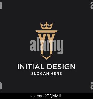 YY monogram with medieval style, luxury and elegant initial logo design ideas Stock Vector