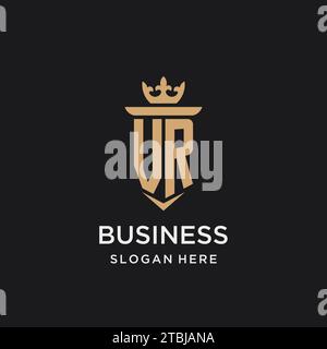 VR monogram with medieval style, luxury and elegant initial logo design ideas Stock Vector