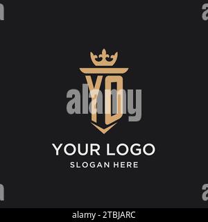 YO monogram with medieval style, luxury and elegant initial logo design ideas Stock Vector