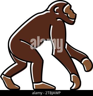 primate ancestors human evolution color icon vector illustration Stock ...