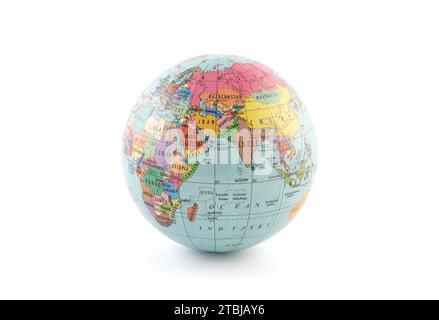 Planet Earth political globe isolated on white with clipping path Stock Photo