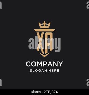 XA monogram with medieval style, luxury and elegant initial logo design ideas Stock Vector