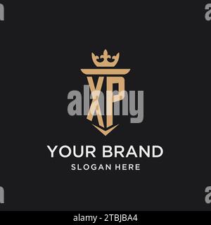 XP monogram with medieval style, luxury and elegant initial logo design ideas Stock Vector