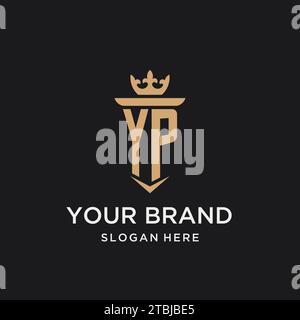 YP monogram with medieval style, luxury and elegant initial logo design ideas Stock Vector