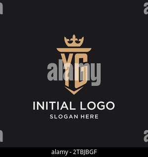 YG monogram with medieval style, luxury and elegant initial logo design ideas Stock Vector