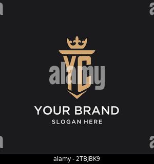 YC monogram with medieval style, luxury and elegant initial logo design ideas Stock Vector