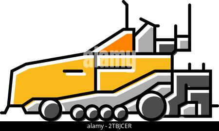 paving machine civil engineer color icon vector illustration Stock ...