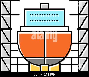 shipyard manufacturing process color icon vector illustration Stock Vector