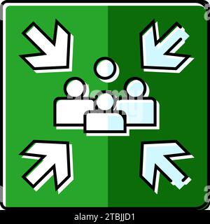 fire assembly point emergency color icon vector illustration Stock ...