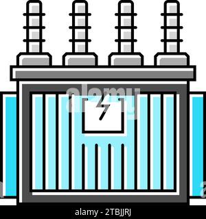 electrical substation electrical engineer color icon vector ...