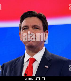 Tuscaloosa, Alabama, USA. 6th Dec, 2023. Florida Gov. RON DESANTIS is seen here ahead of the fourth GOP presidential debate on the University of Alabama campus in Tuscaloosa, Alabama. (Credit Image: © Michael Palmer/ZUMA Press Wire) EDITORIAL USAGE ONLY! Not for Commercial USAGE! Stock Photo