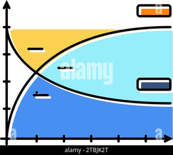 chemical reaction kinetics color icon vector illustration Stock Vector