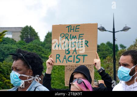 Cornwall responds to the Black Lives Matter movement in Truro. Stock Photo