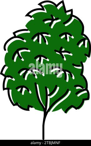 kauri tree jungle amazon line icon vector illustration Stock Vector ...