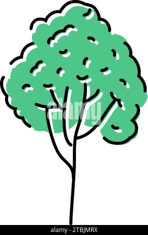 rubber tree jungle amazon line icon vector illustration Stock Vector ...